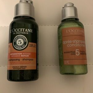New L’Occitane shampoo and conditioner travel sizes